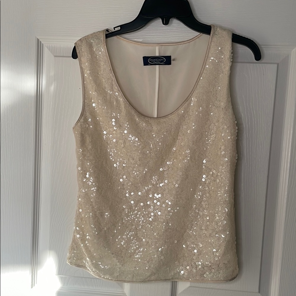 Magaschoni New York silk sequin tank top